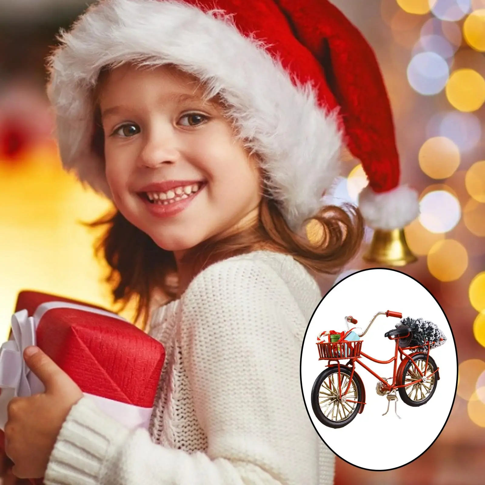 Veículos de mountain bike escala 1:10, bicicleta de dedo com caixa de presentes, modelo de casa de bonecas, quarto, escritório, decoração de mesa, brinquedos infantis