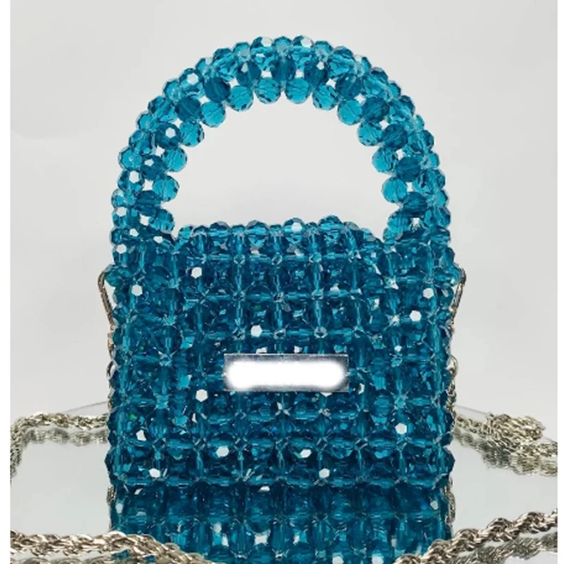 New Shiny Crystal Bead Women\'s Bag Luxurious High-end Banquet Party Chain Crossbody Bags Handmade Custom Color Shoulder Handbag