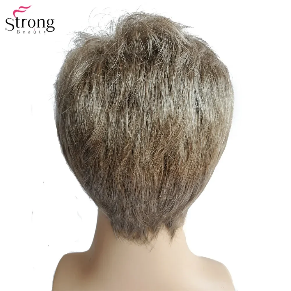 StrongBeauty Men Wig Hair Short Straight Synthetic Light Brown Wigs