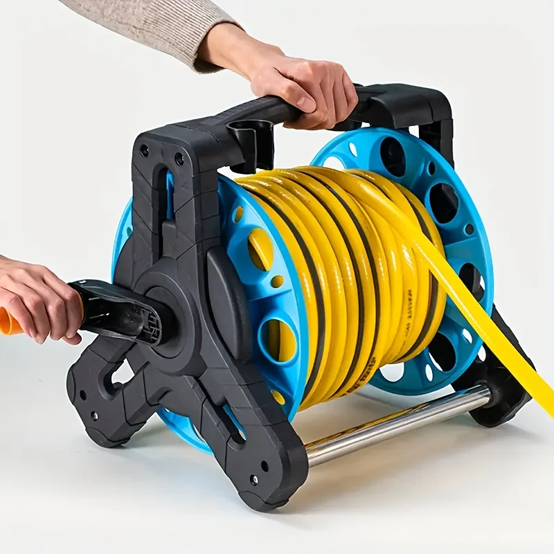 1-hose-reel-cart-holds-up-to-115-feet-of-hose-portable-metal-garden-hose-storage-rack-comes-in-a-colorful-box