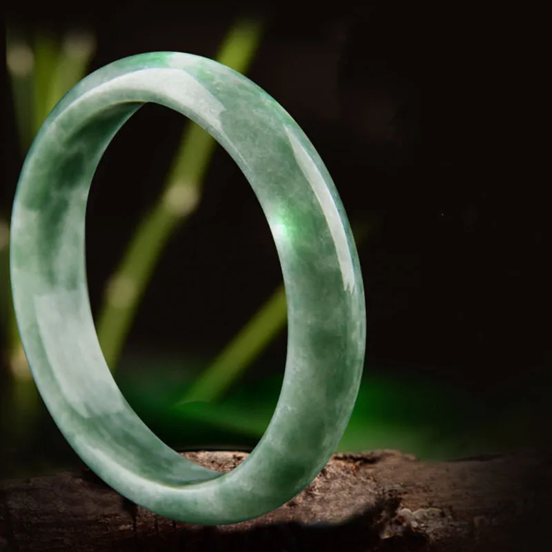 

Natural Chinese Guizhou Cui Hand Carved Wide Bar Jade Bracelet Fashion Boutique Jewelry Men and Women Dark Jade Bracelet