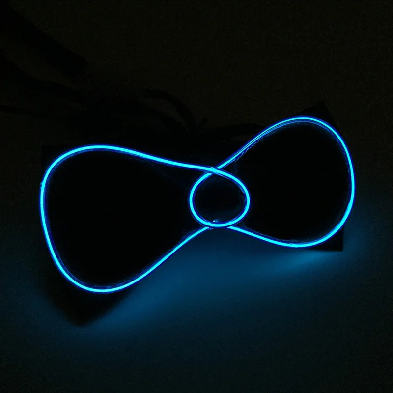 1 pc Men Women Bow Tie Novelty LED Neck Tie Luminous EL Neon Light Bow Tie Costumes Clothes Bow Tie Glowing In Dark Night