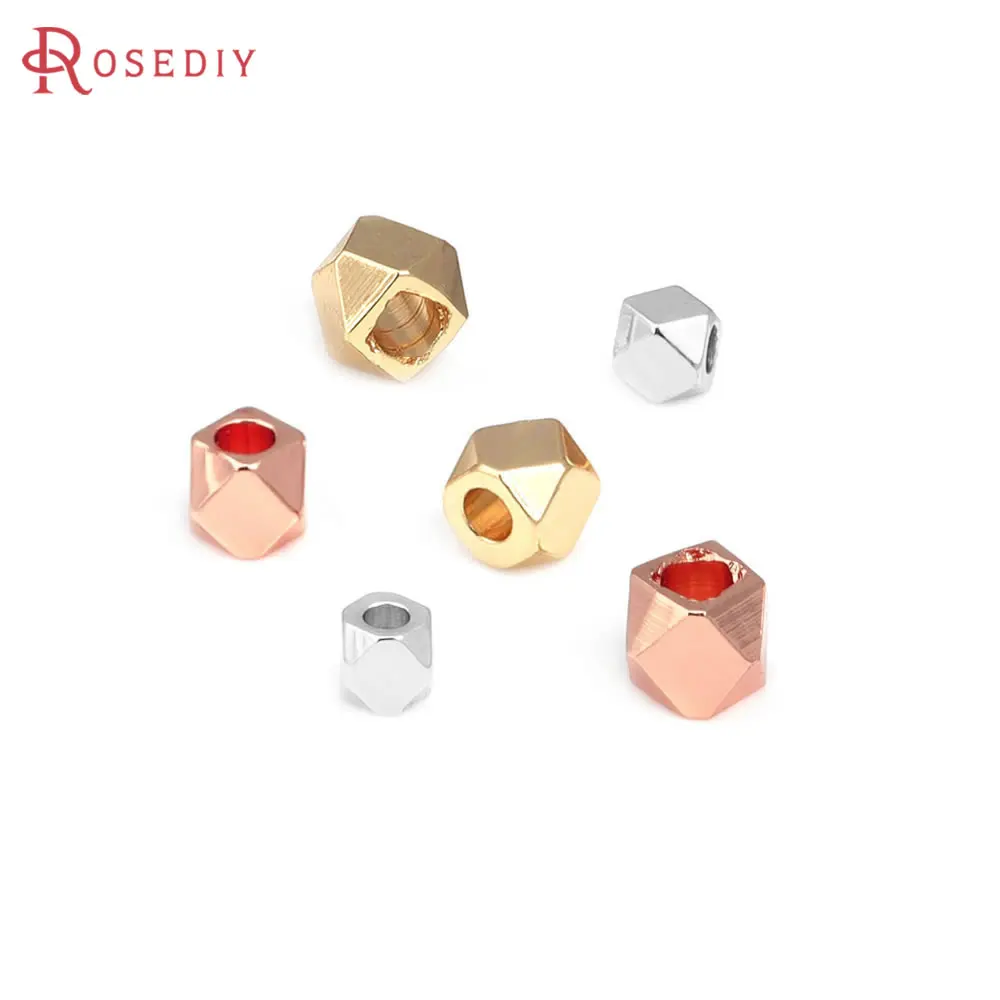 2.5MM 3MM 4MM 5MM 18K Gold Color Brass Square Spacer Beads Bracelets Beads Jewelry Making Supplies Diy Findings Accessories