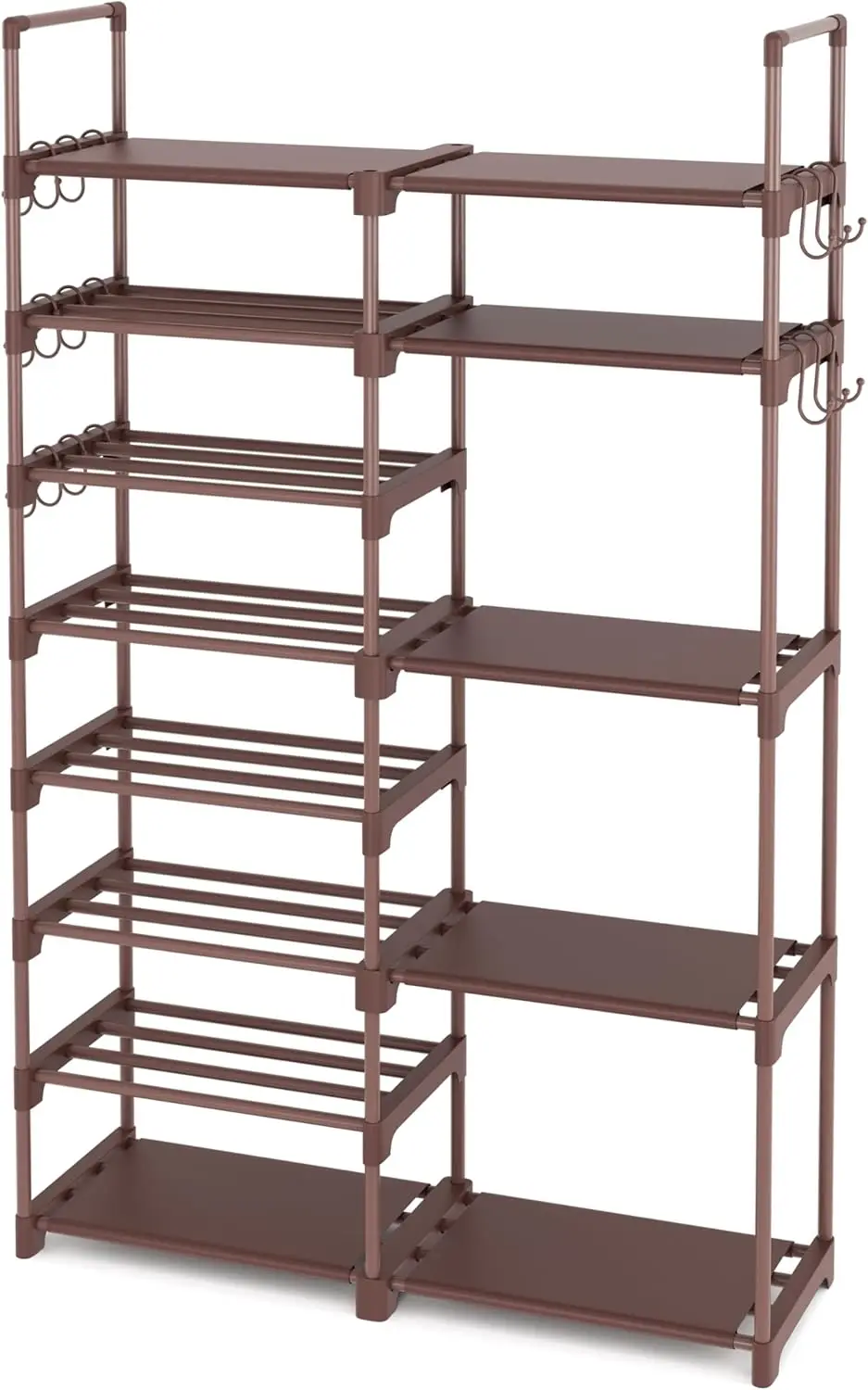 

Shoe Rack Organizer, 8-Tier Metal Shoe Rack for Closet Entryway Garage, 26-32 Pairs Tall Shoe Boot Storage Shelf with 1