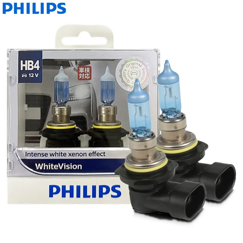 

Philips WhiteVision HB4 9006 Автомобильная галогенная фара 4300K ксеноновый белый свет + 60% яркий 12 В 55 Вт оригинальные автомобильные лампы 9006WHVS2