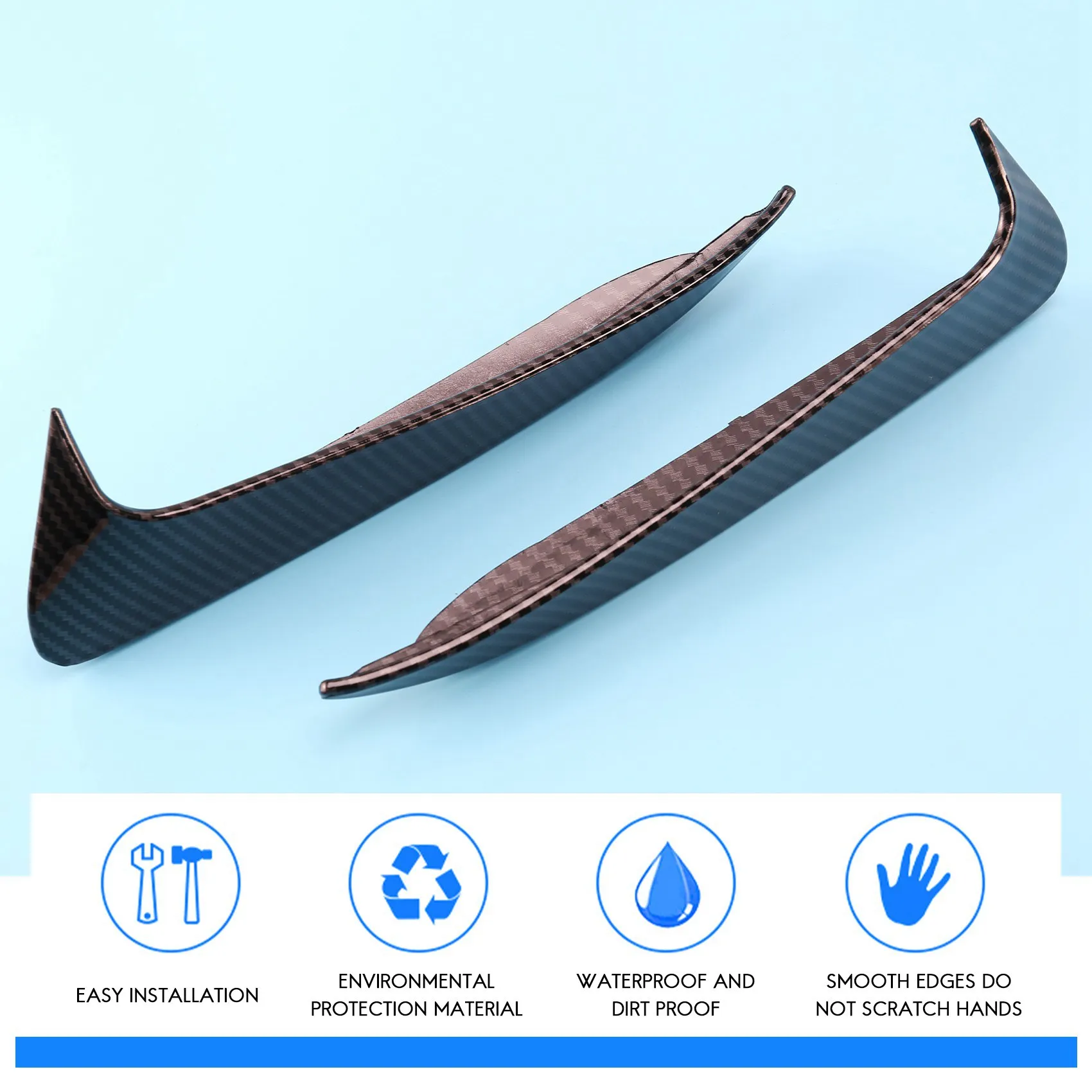 

AU16-For Benz C Class W205 C43 C63 Amg Carbon Fiber Look Rear Bumper Air Vent Cover 2014-2019 2Pcs