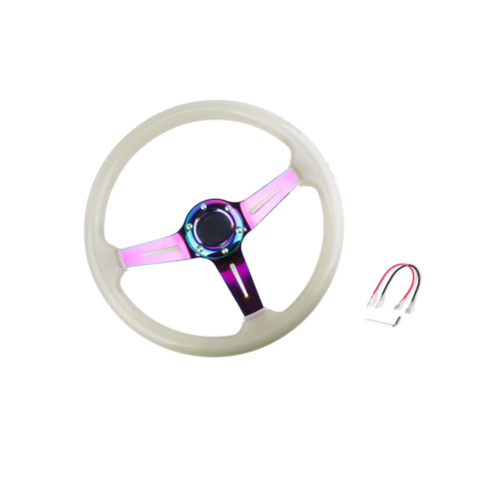 

Generic 34cm Race Steering Wheel Luminous Effect Lightweight Repair Parts Sturdy Stylish Auto Modified Accessory Acrylic Frame