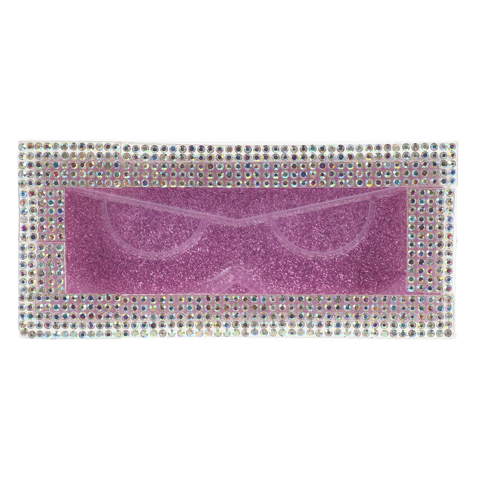 

Rhinestone Eyelash Box Storage Travel Case Slide-Out Design Moisture-Proof Fake Lashes Organizer Beauty Container