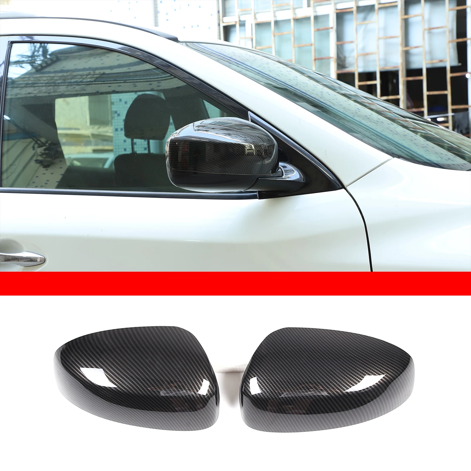 

For Nissan Pathfinder 2013-18 ABS Carbon Car Rearview Mirror Decoration Frame Cover Trim Sticker Car Accessories