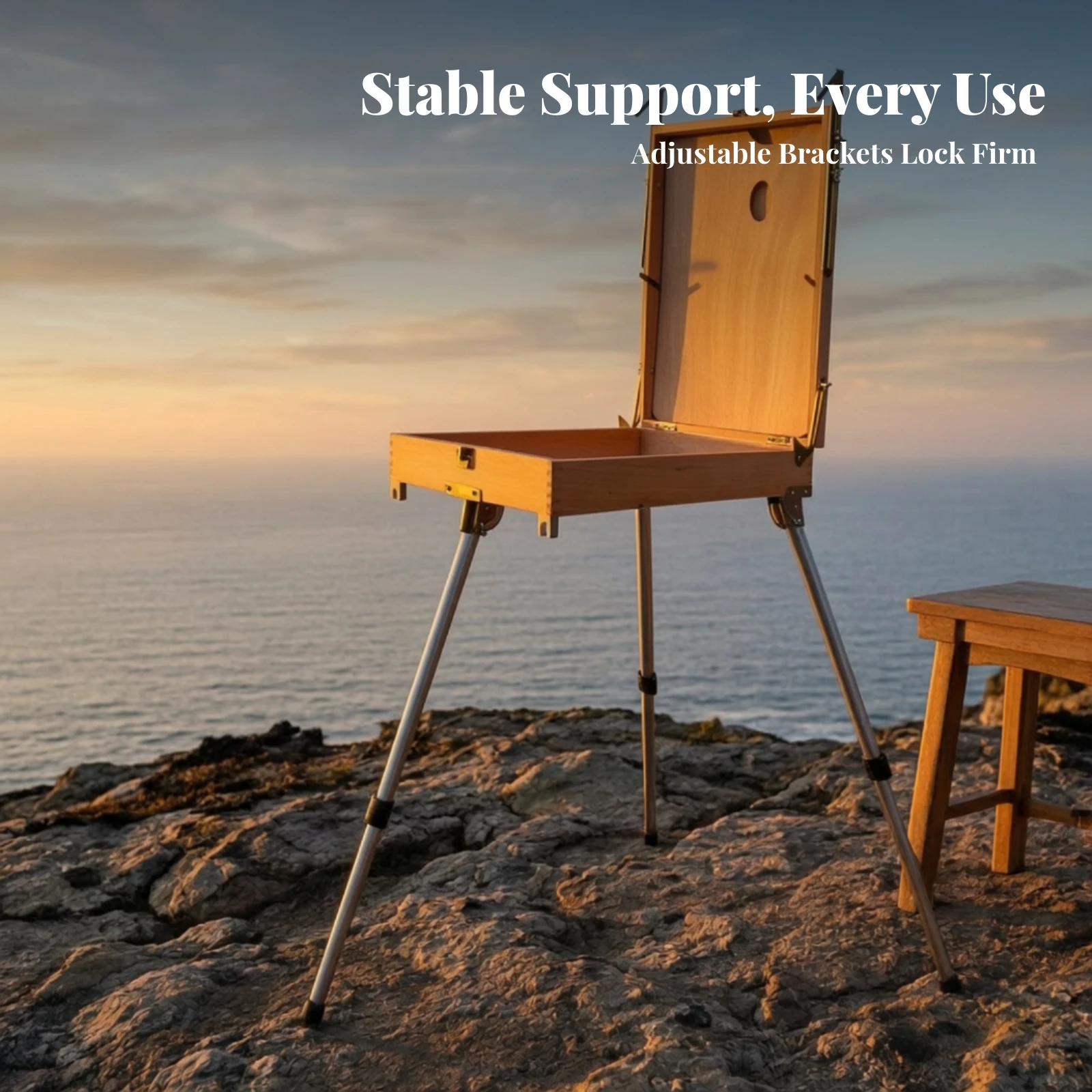 Painting Case with Legs Sturdy Sketch Box Easel Painting Sketchbox Durable Art Supply Versatile for Artists, Outdoor Sketching