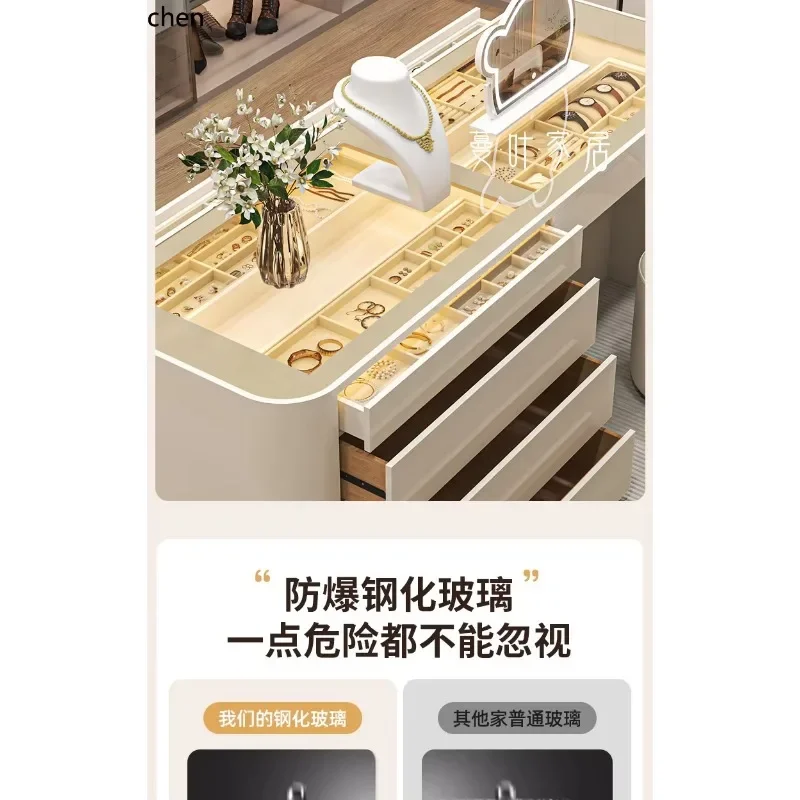 Gz-9 Cloakroom Center Island Solid Wood Floor-standing Jewelry Cabinet Dressing Table Storage Integrated Cabinet New Model