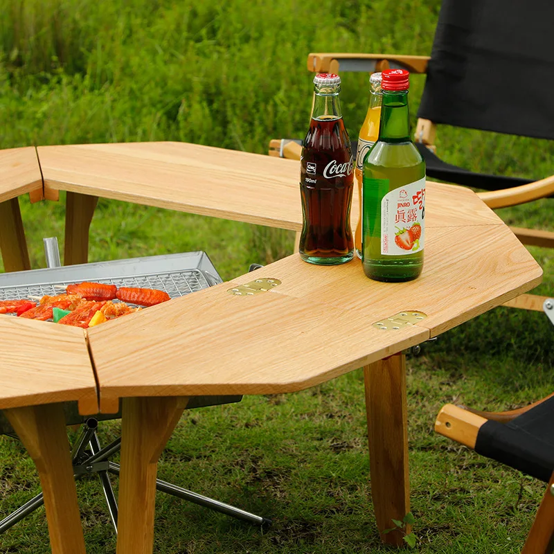 Outdoor Barbecue Campfire Table Camping Multifunctional Portable Folding Picnic Desk Splicing Combination Table Camping Table