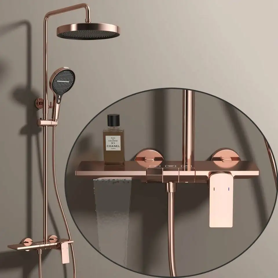 

System bathroom faucet accessories, showerhead, hot and cold piano shower set