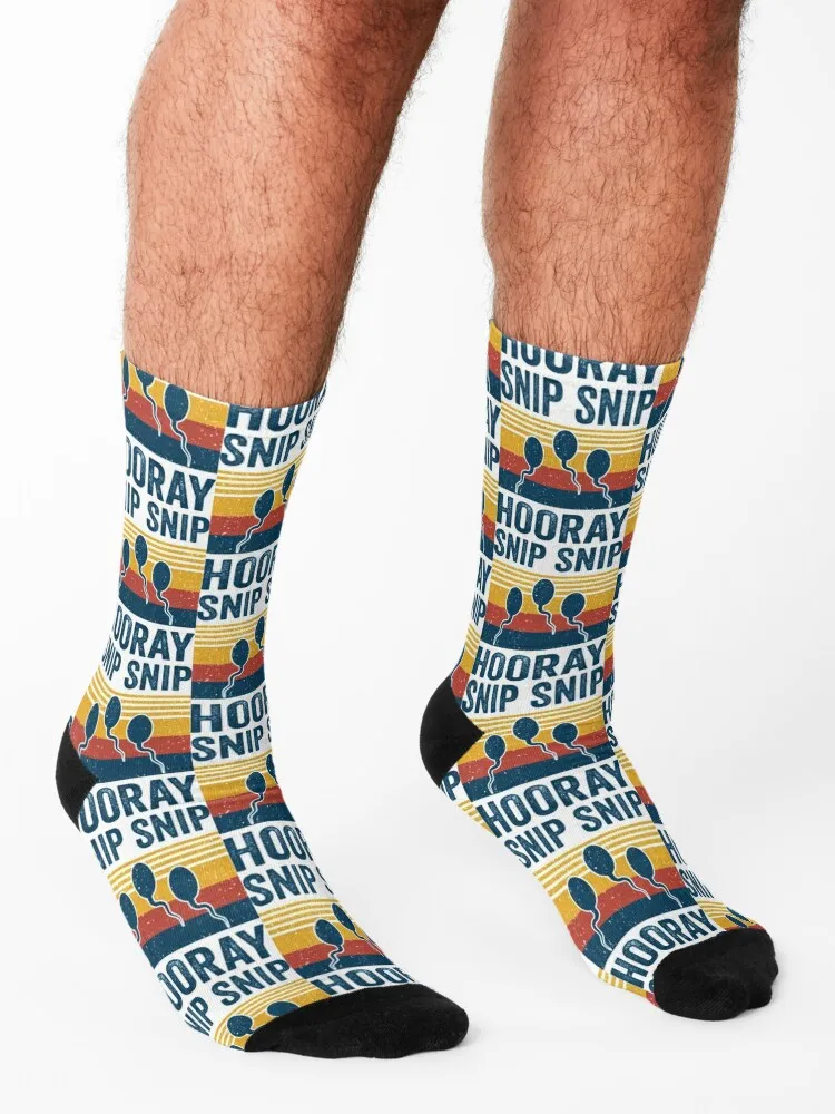 Funny Vasectomy Snip Snip Hooray Retro T-ShirtFunny Vasectomy Snip Hooray Retro Gag Socks winter gifts Boy Child Socks Women's