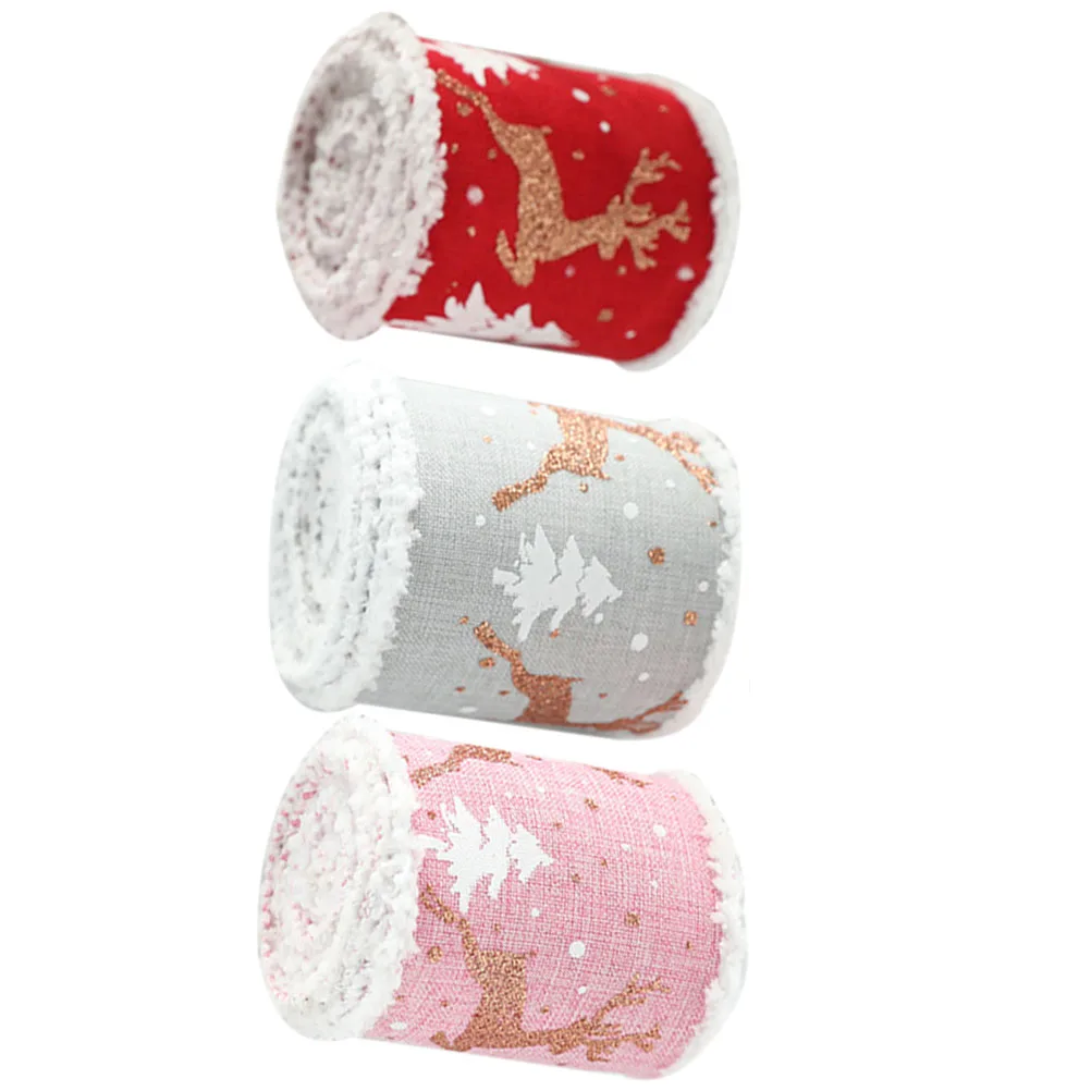 

3 Rolls Gift Packing Ribbon Christmas Craft Wrapping Metallic Line DIY Supply Decor Holiday Ribbon Gift Box Packaging Exclusive