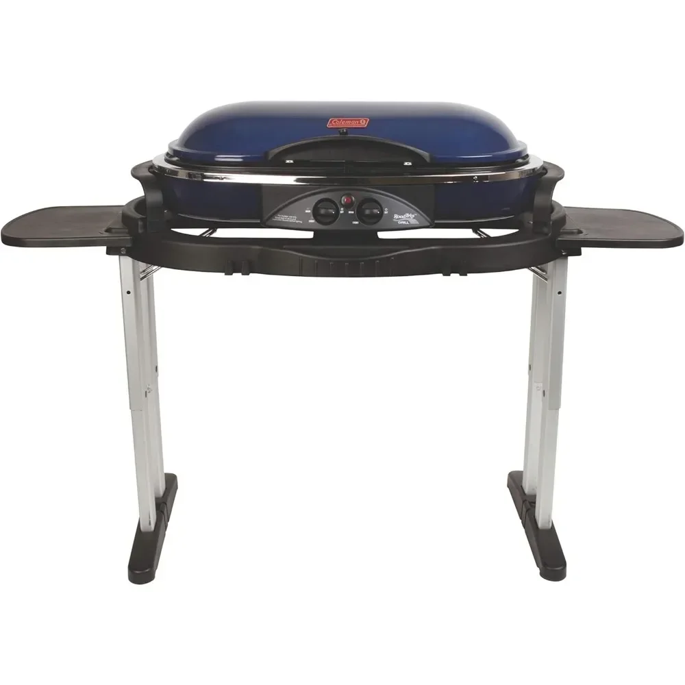 Propane Grill with 2 Adjustable Burners, Side Tables, & Push-Button Ignition, 20,000 BTUs of Pow