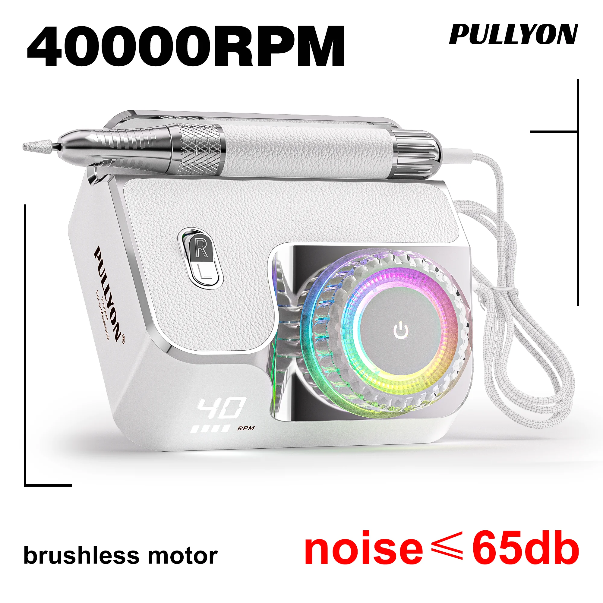 

Акция, высокое качество, роскошный 40000 об/мин, перезаряжаемый маникюрный педикюрный полировщик для ногтей для домашнего салона