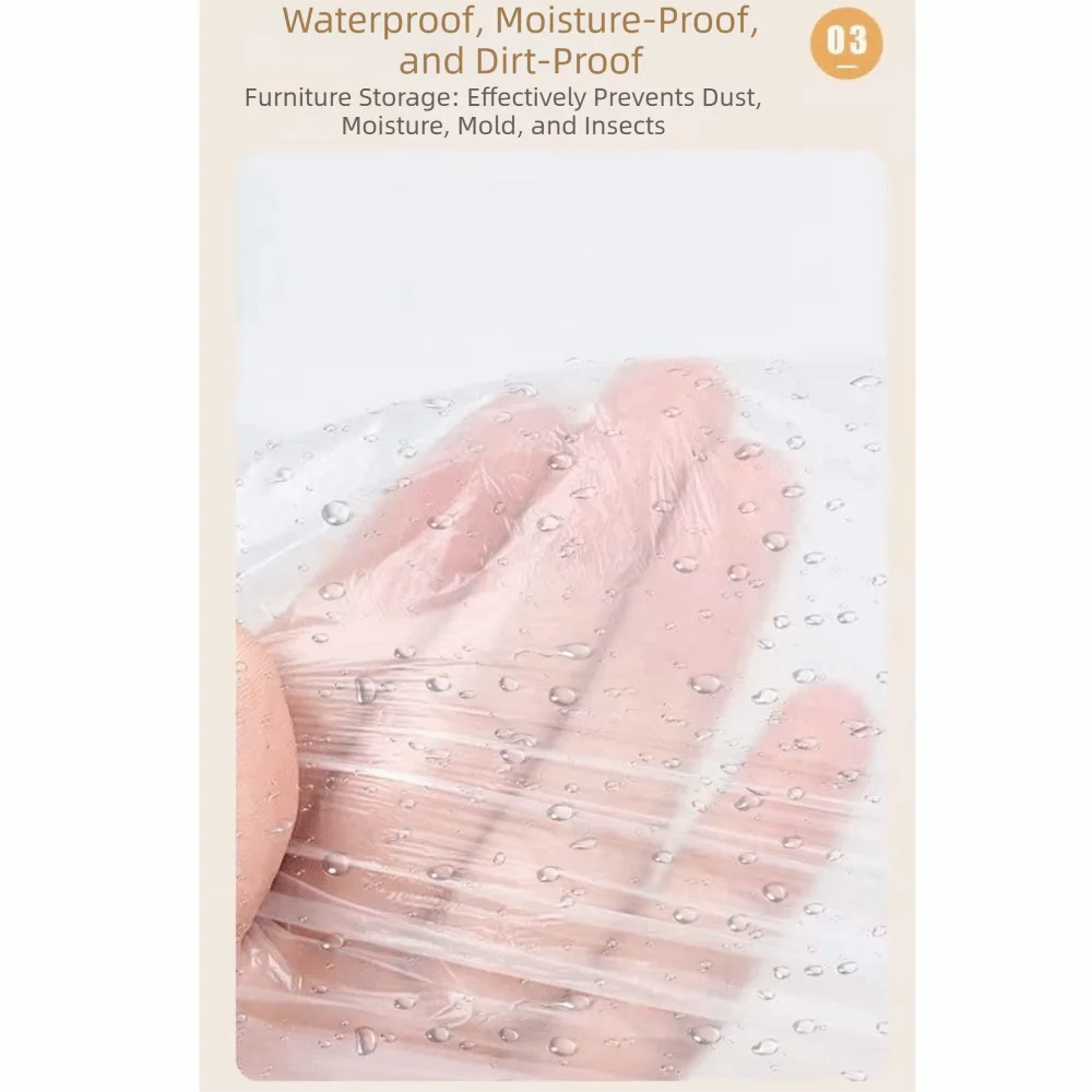 3Pcs Transparent Disposable Bed Dust Cover Elastic Edges Waterproof Furniture Protection Thick Plastic Easy Application