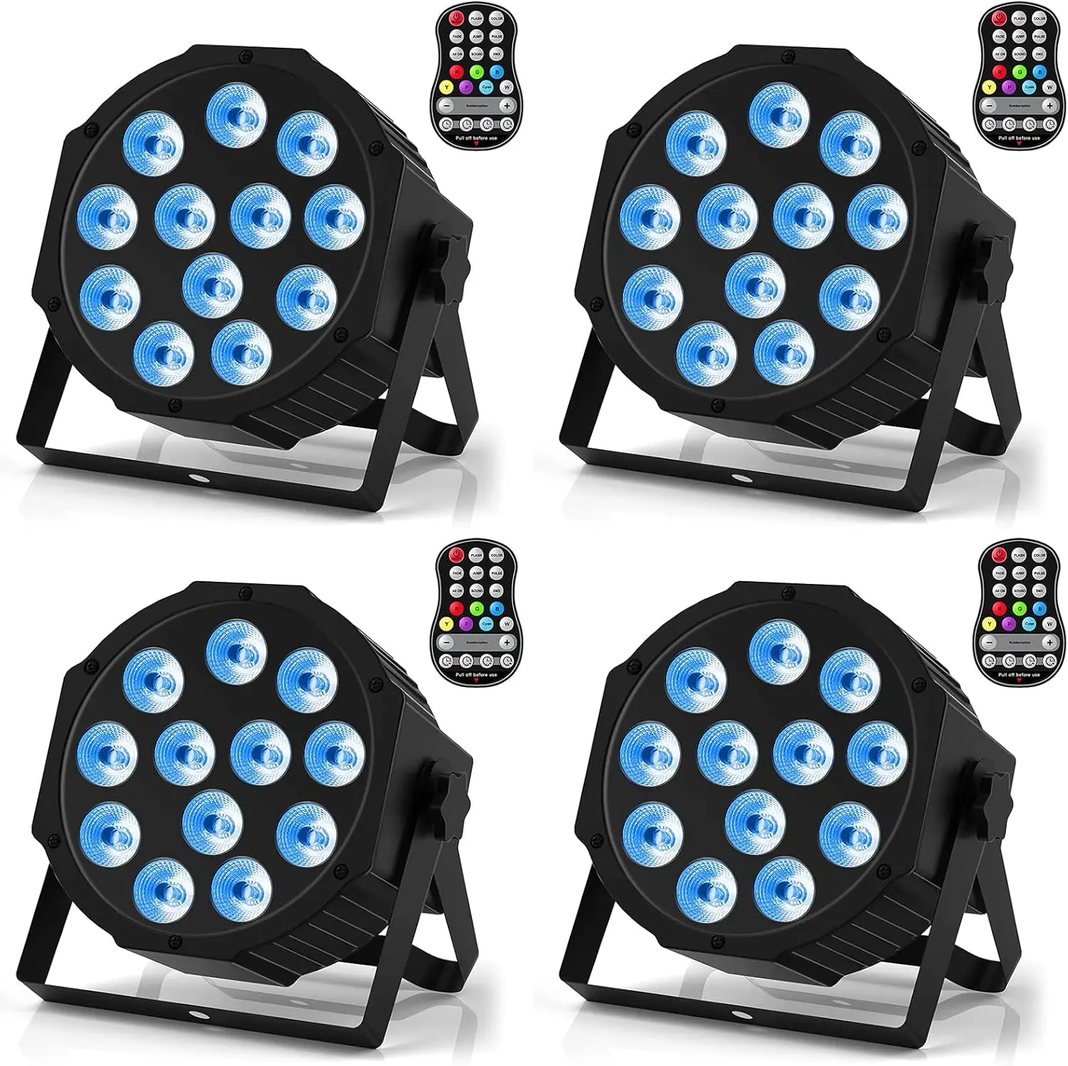 Par Lights  4-in-1 LED Up lights Battery Powered Stage Lights,  DJ Lights Sound Activated