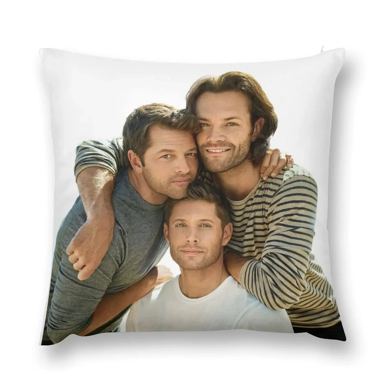 

Jared, Jensen & Misha Throw Pillow Cushion Child Rectangular Cushion Cover pillows decor home Room decorating items pillow