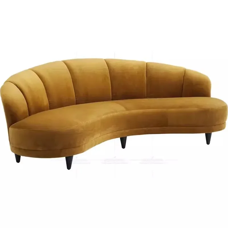 Nordic modern simple lamb wool curved fabric designer creative sofa