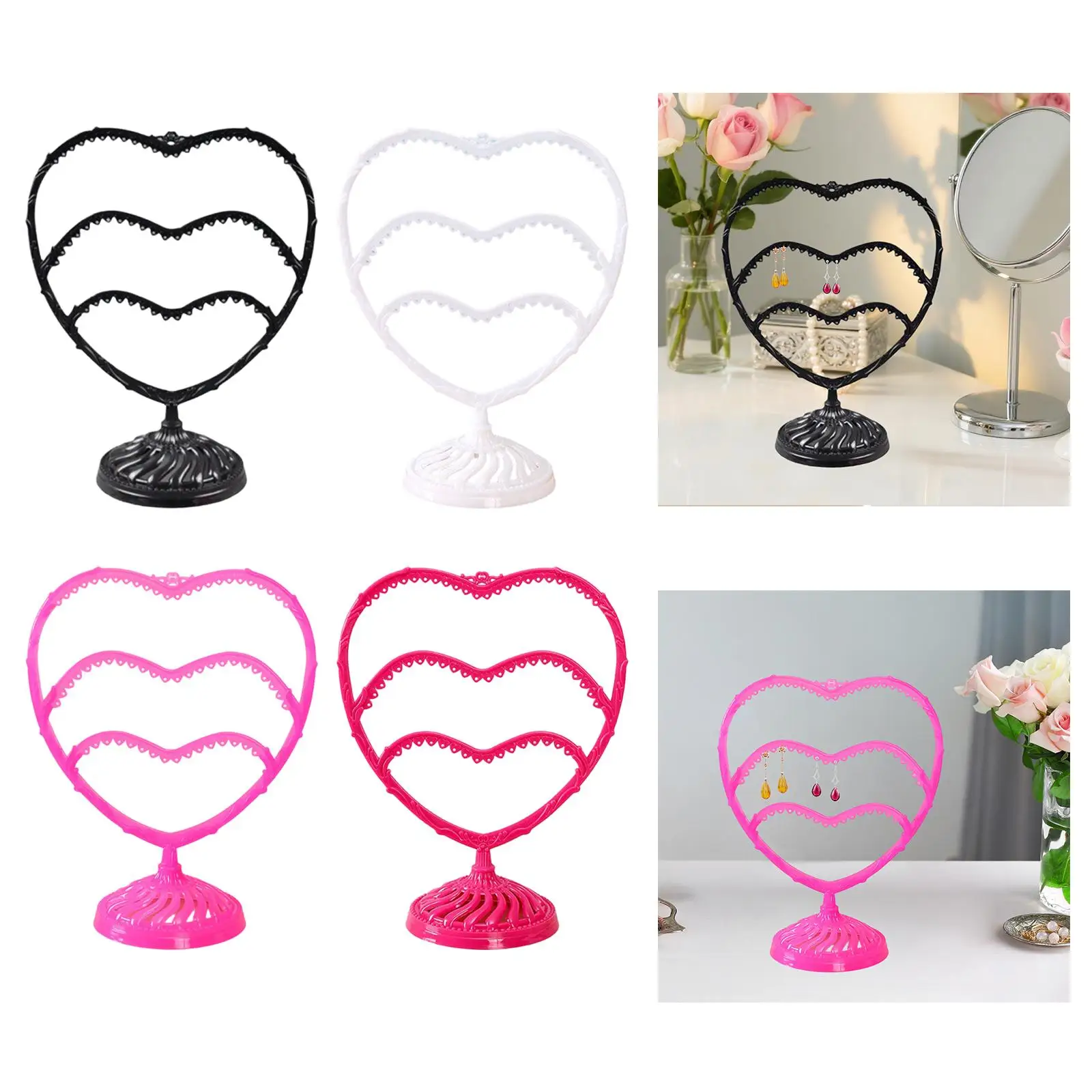 منظم تخزين حامل القرط على شكل قلب سهل الاستخدام للنساء والفتيات هدية جميلة حامل عرض القرط لمتجر المجوهرات المنزلي