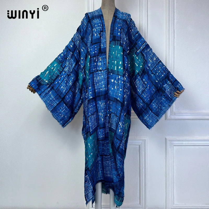 WINYI-Cardigan kimono d'été pour femmes, vêtements de plage, élégant, abaya, sexy, manteau long, couverture musulmane