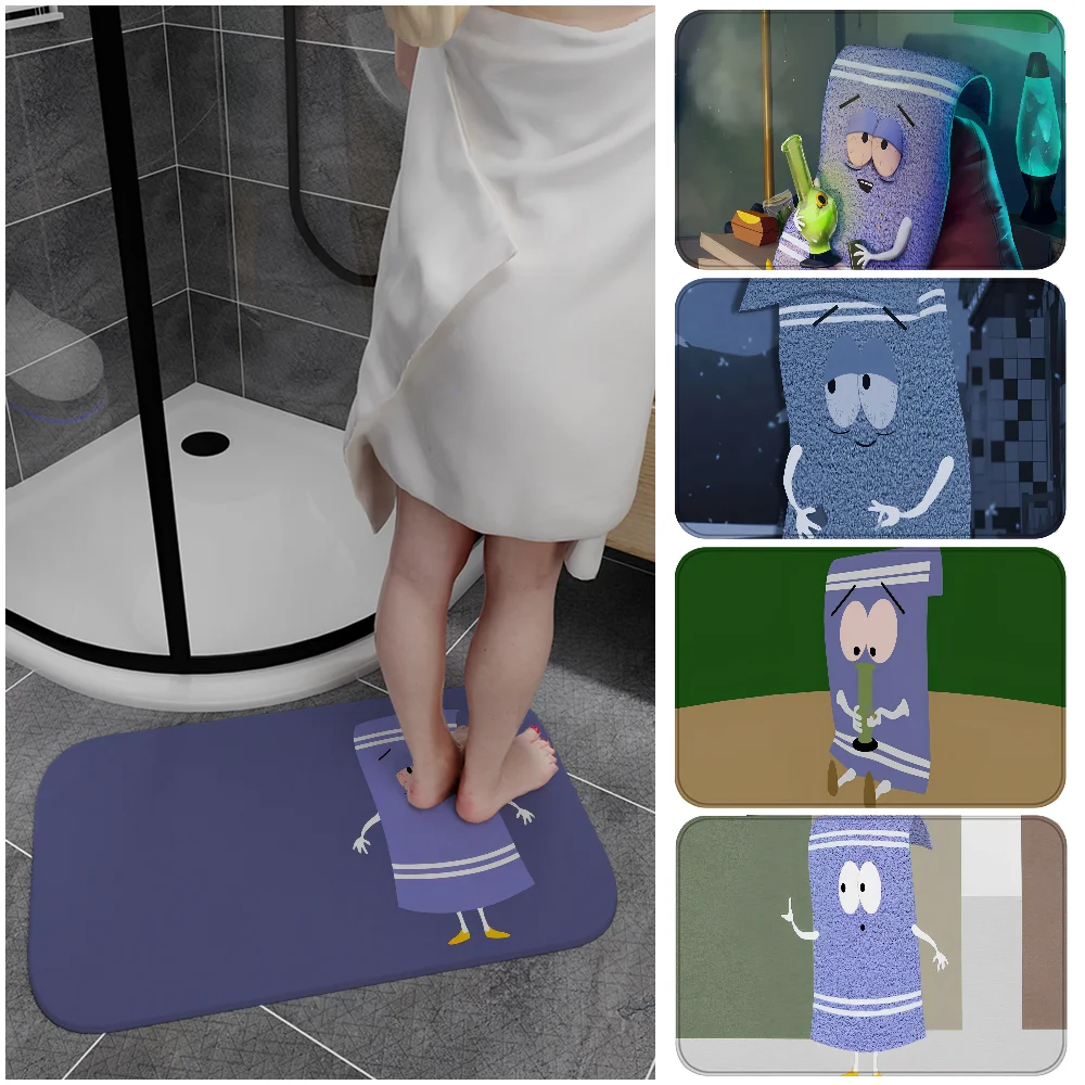 

S-South Park Towelie Bathroom Mat INS Style Soft Bedroom Floor House Laundry Room Mat Anti-skid Welcome Doormat