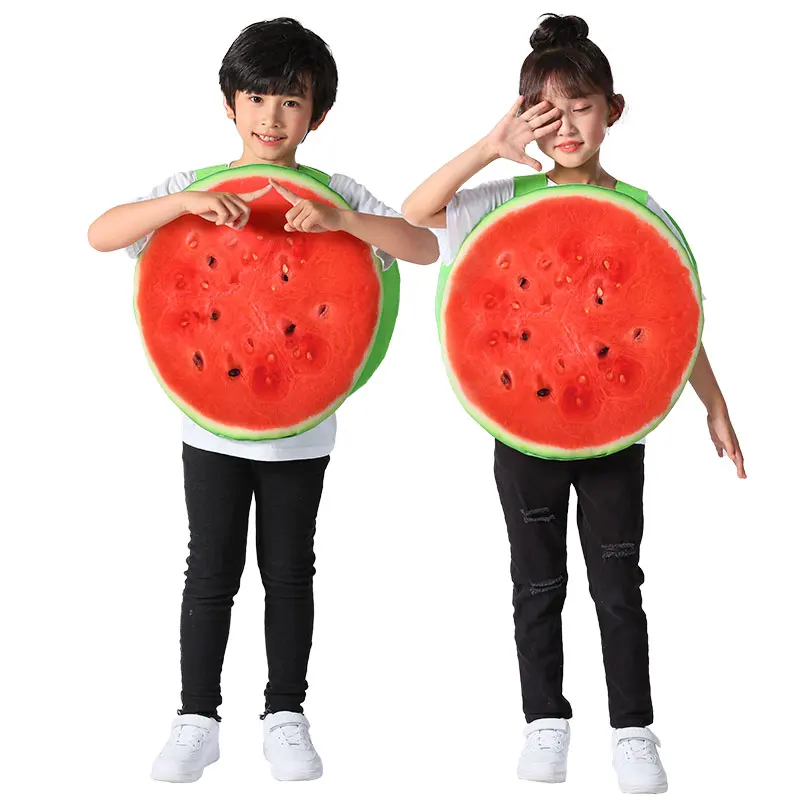 loween 어린이 창의적 공연 의상 과일 테마 유치원 어린이 의상 소나무 수박 오렌지
