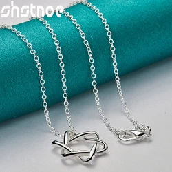 New 16-30 Inch O-Chain 925 Sterling Silver Hexagram Pendant Necklace For Women Bridal Wedding Accessories Birthday Charm Jewelry