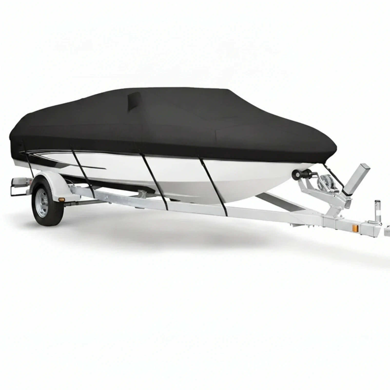 Fitted Boat Cover Oxford Cloth Water-Resistant Boat Cover Long-Lasting for Outdoor Storage, Trailering