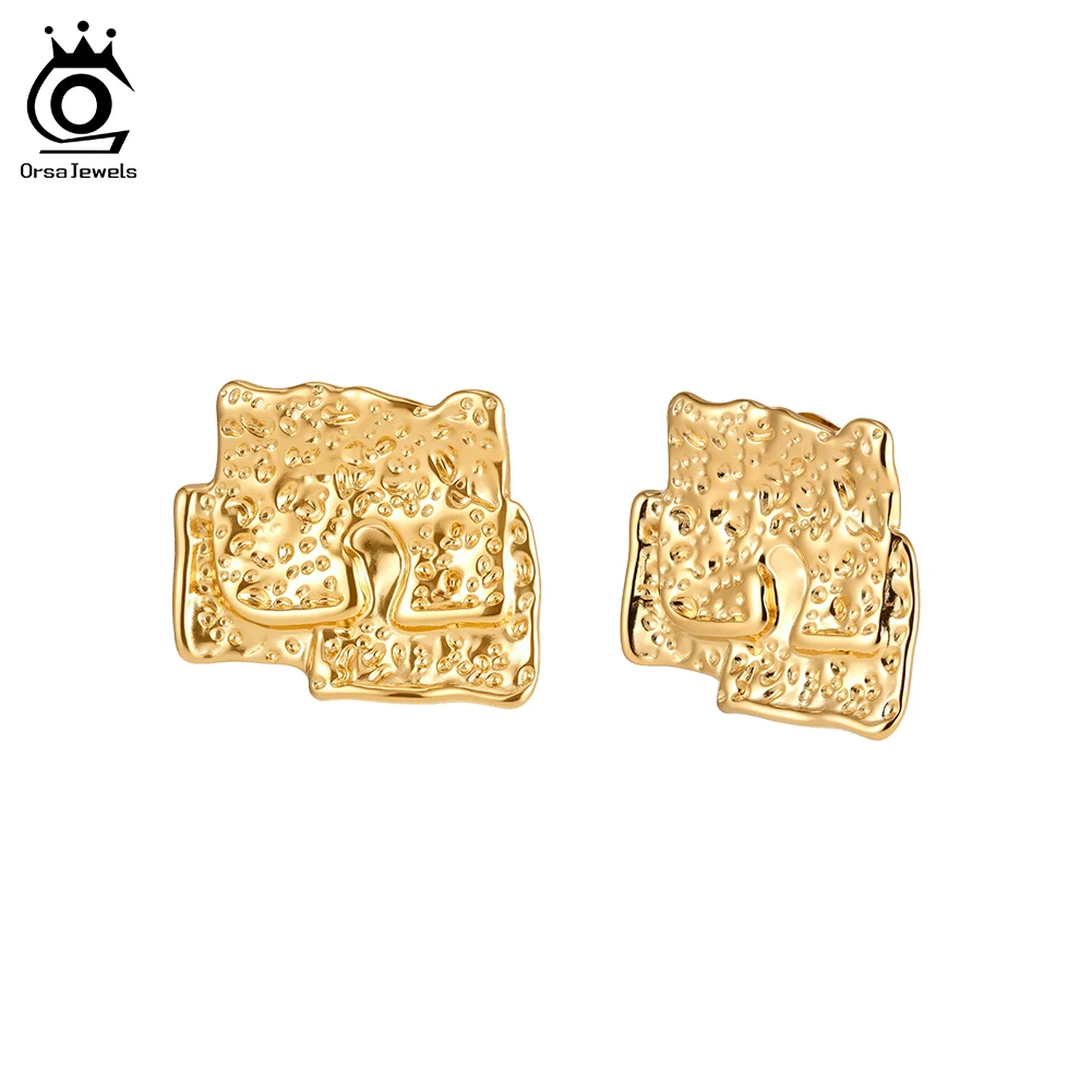 

Серьги-гвоздики ORSA JEWELS из нержавеющей стали с геометрическим дизайном, минималистичные, неправильной формы, для свадьбы и вечеринок, водонепроницаемые, STGE04