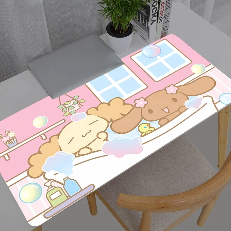 

Коврик для мыши Sanrio Cinnamoroll, большой коврик для мыши в стиле аниме, компьютерный коврик для геймеров, клавиатура Varmilo, игровые аксессуары, настольный коврик
