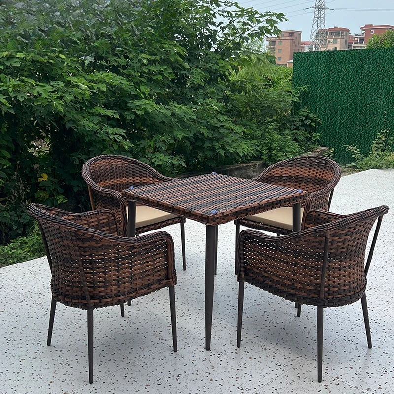 

Outdoor table and chair combination rattan chair three-piece courtyard open-air balcony outdoor garden terrace wrought iron leis