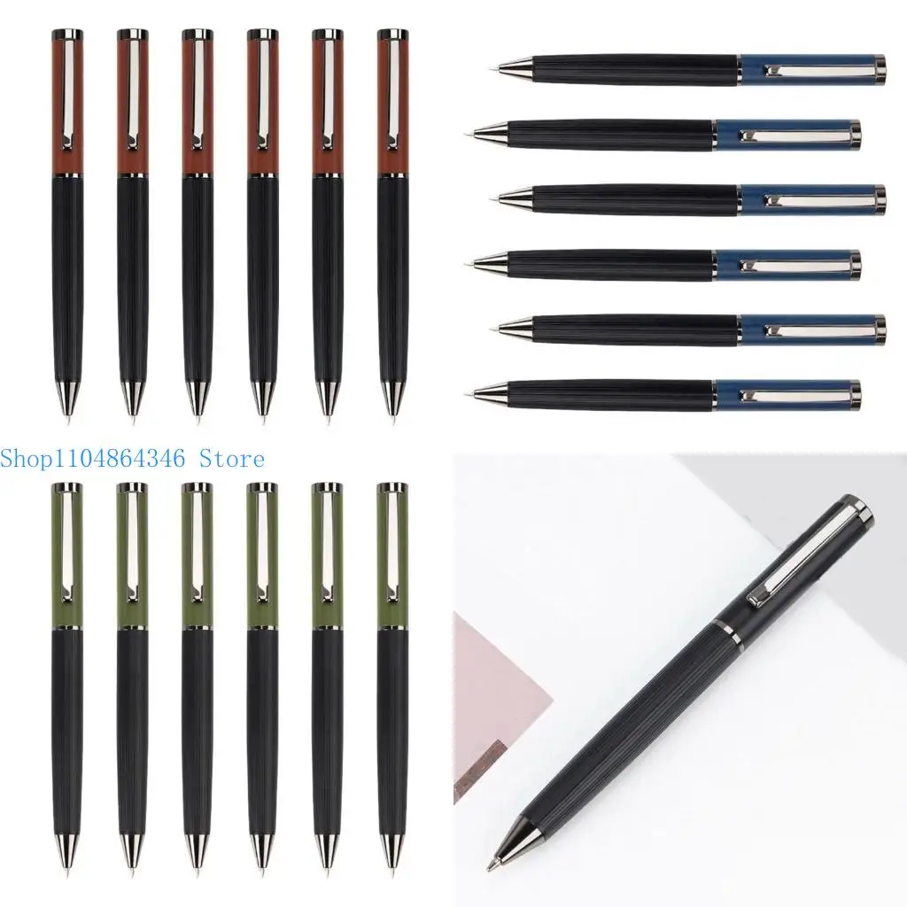 

5ASD 6 шт. Металлическая шариковая ручка 1,0 мм подпись с черной чернильной канцелярской ручкой плавное написание ручки для