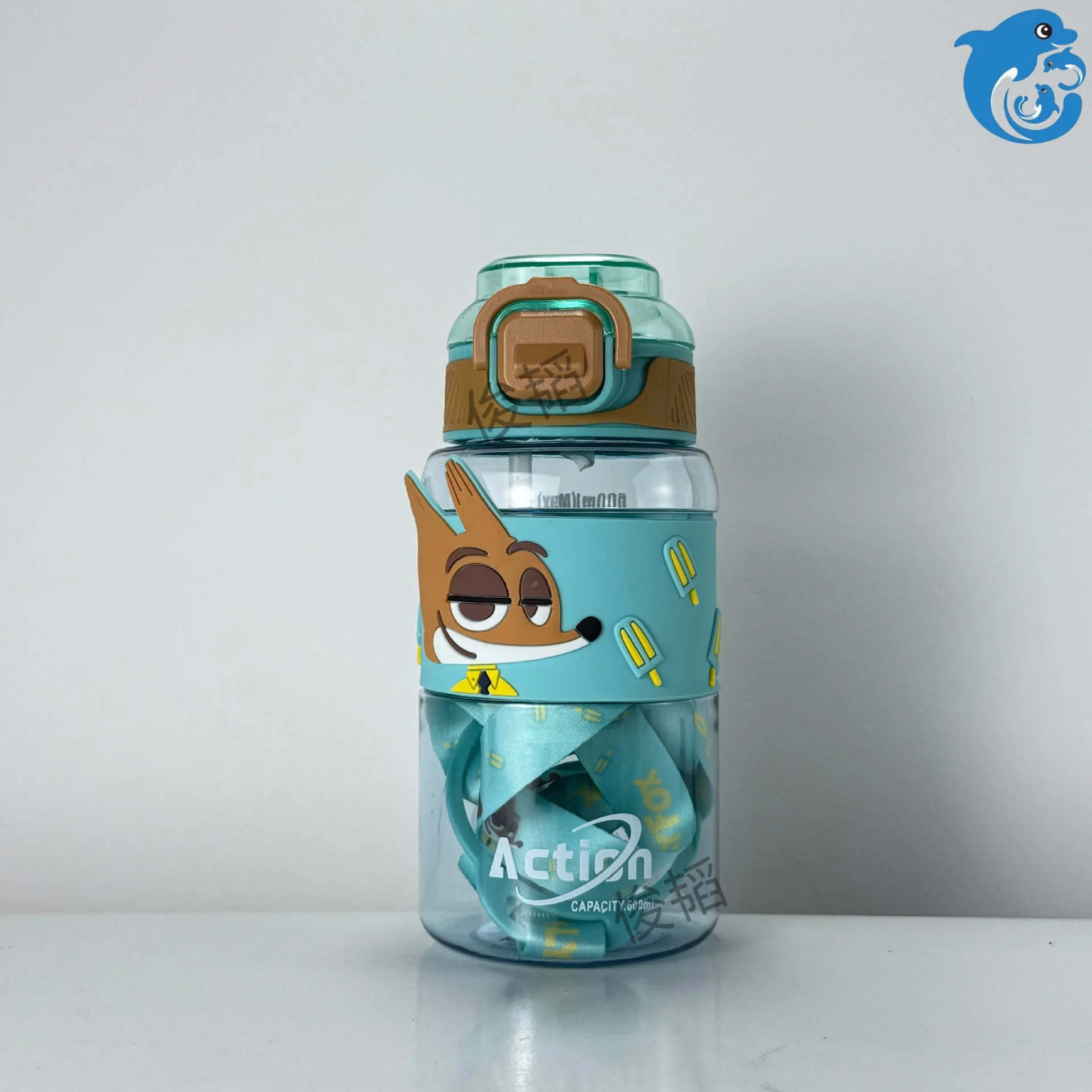 600 مللي جديد ل Zootopia2 كوب ماء الرياضة المحمولة مانعة للتسرب كوب بلاستك درينكوير مع جولة الصالة الرياضية أجهزة لياقة خارجية كوب شفاف