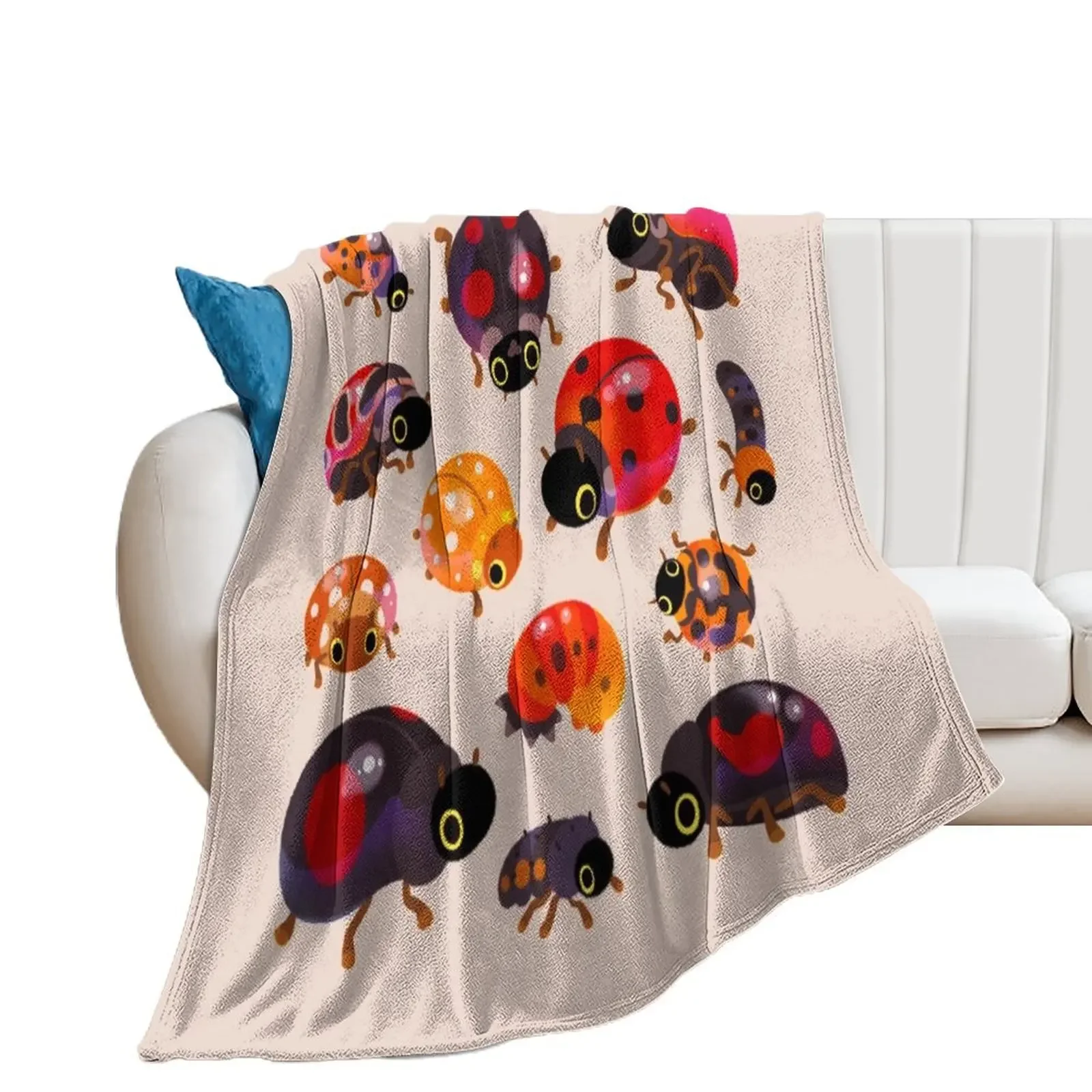 

Lady beetles Throw Blanket Travel Plaid on the sofa Blankets