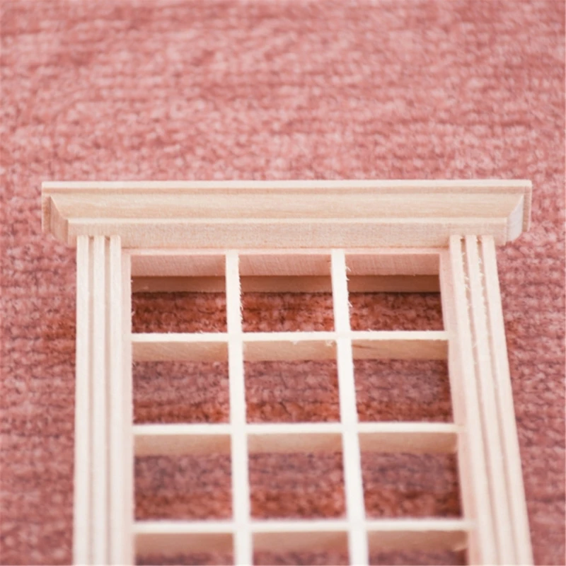 4Pcs Sturdy Wood Miniature Window Portable for Dollhouses 1 12 Scale Child Models for Fashion Enthusiasts Daily Use