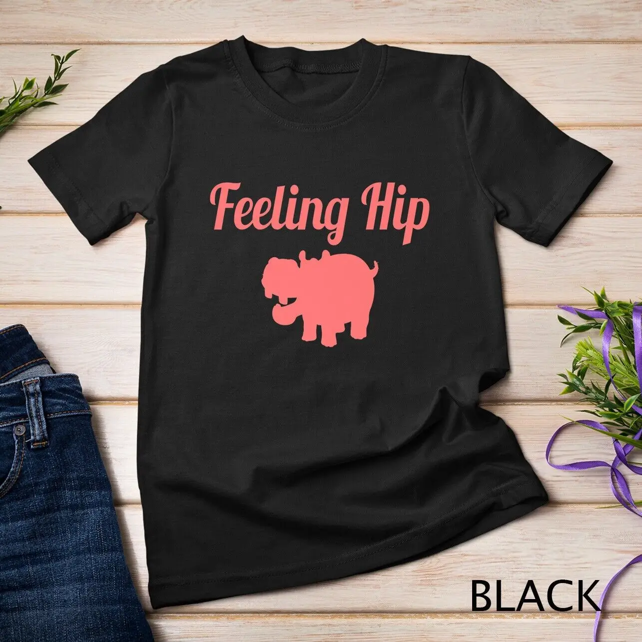 Feeling Hip Hippopotamus Funny Hippo Kid Gifts Unisex T-shirt