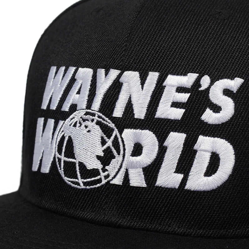 WAYNE\'S WORLD Black Baseball Cap Fashion Style Embroidery Snapback hat men women hip hop Sport Hats Outdoor sun Caps