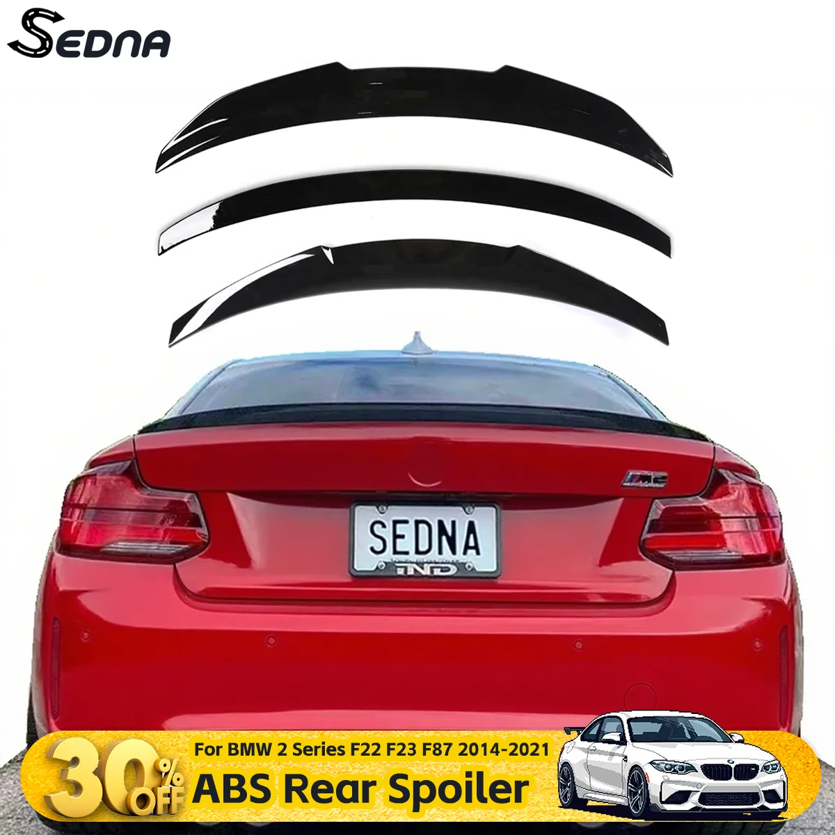 

Для BMW 2 серии F22 F87 M2 220i 228i M235i 2014-2021 M4 MP PSM Стиль Глянцевый черный спойлер Багажник Губа Крыло Тюнинг Запчасти Обвесы