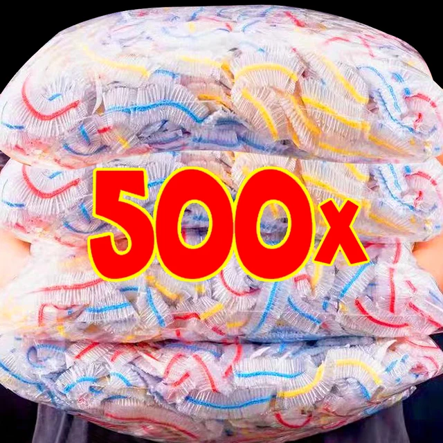 500/50 sztuk jednorazowe pokrywki na żywność owocowe pokrywki na żywność elastyczny plastikowy czepek prysznicowy torba do przechowywania klasy spożywczej organizer do kuchni folia spożywcza
