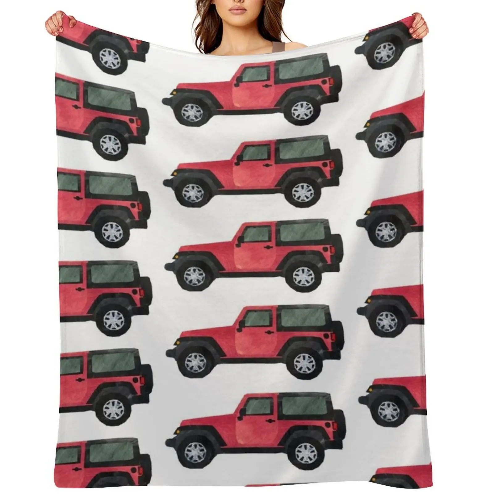 

Red 4x4 Throw Blanket Beach Polar Vintage Sofa Throw Blankets