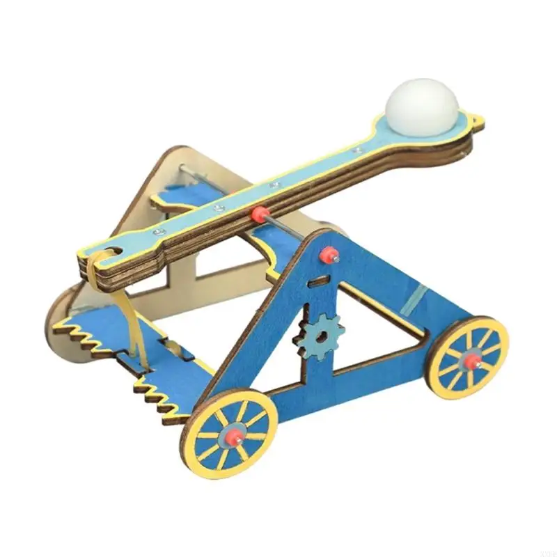 Catapult Science Project with Layered Construction Kits, Wheeled Base and Pivoting Arm for Classroom Demonstration and