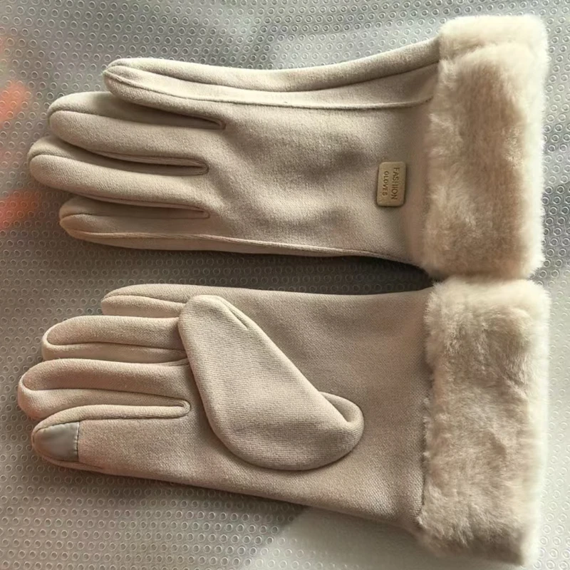 

Зимние бархатные теплые бархатные перчатки с сенсорным экраном и защитой от холода для занятий спортом на открытом воздухе, велосипедные товары