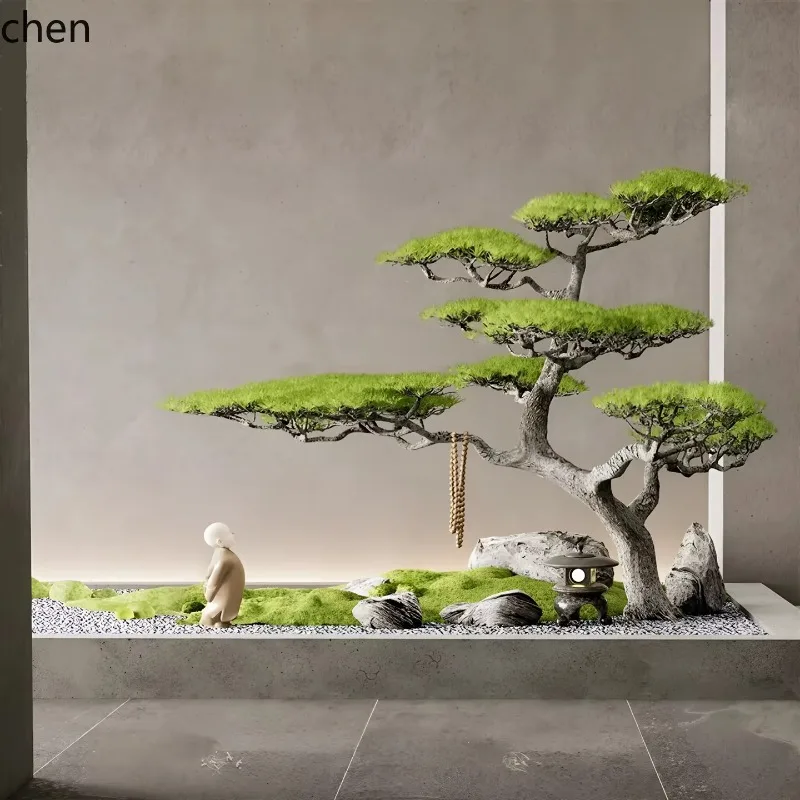 BJ-21     Artificial Pine Tree Welcome Pine Entrance Landscape Artificial Plant Landscape Large Floor Ornament
