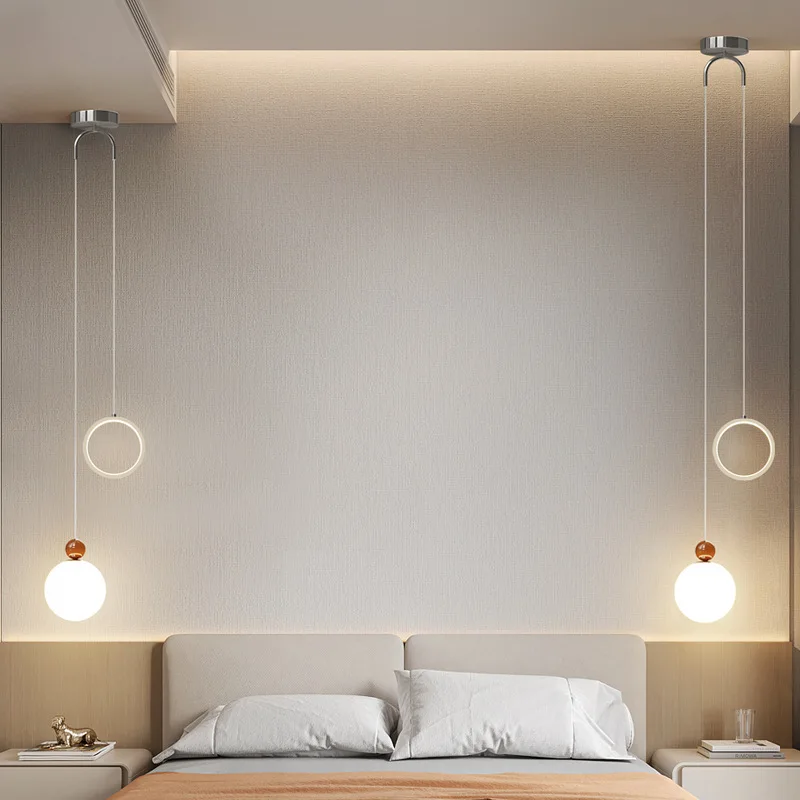 French cream wind bedroom bedside chandelier modern simple pumpkin master bedroom chandelier wall lamp advanced small chandelier