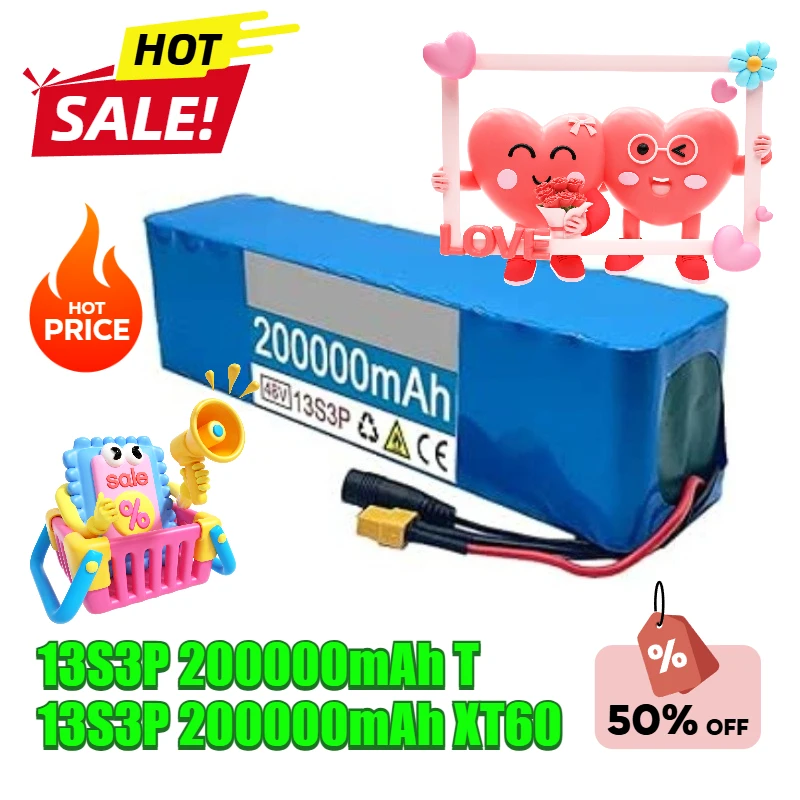 

200Ah 13S3P 18650 Rechargeable Batteries Electric Bicycle Battery 48V Lithium Battery Lithium-ion Battery Pack