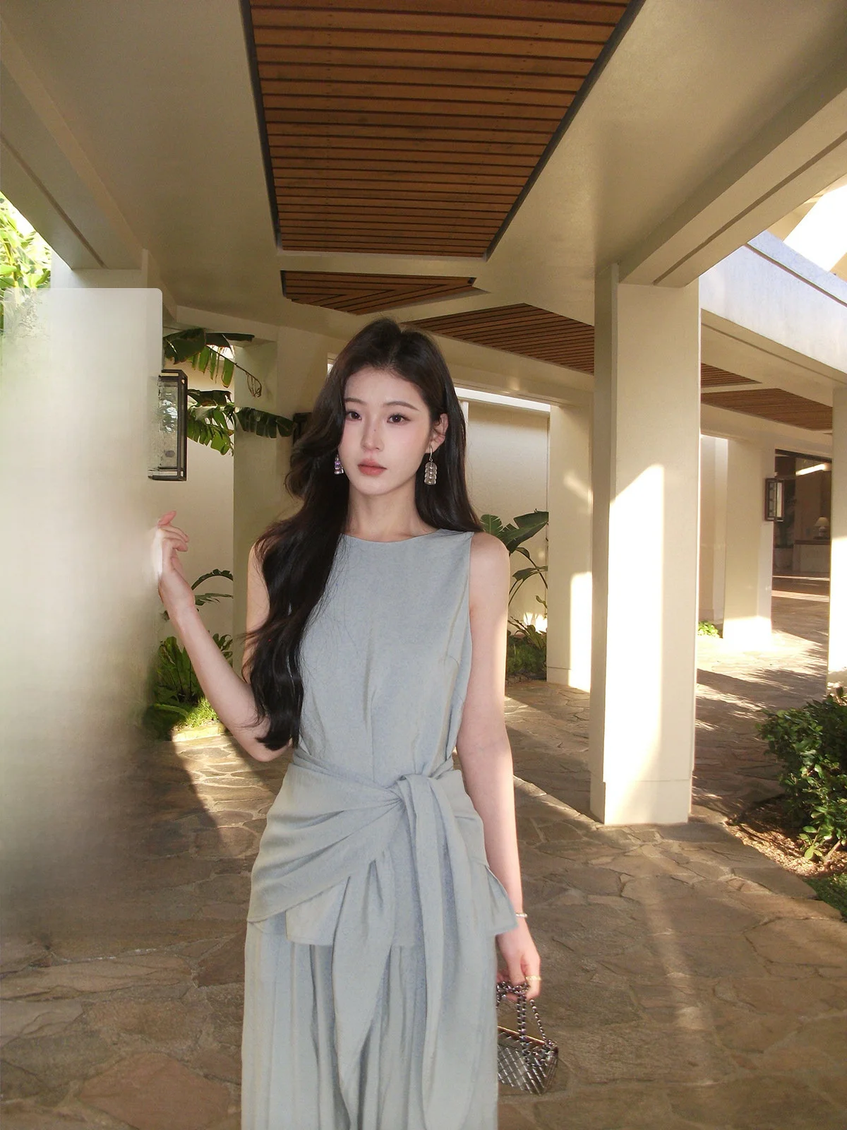 

Iceollo round Neck Sleeveless Vest Strap Women Summer Outerwear New 2026 Spring Complete Set Matching Modal Fabric