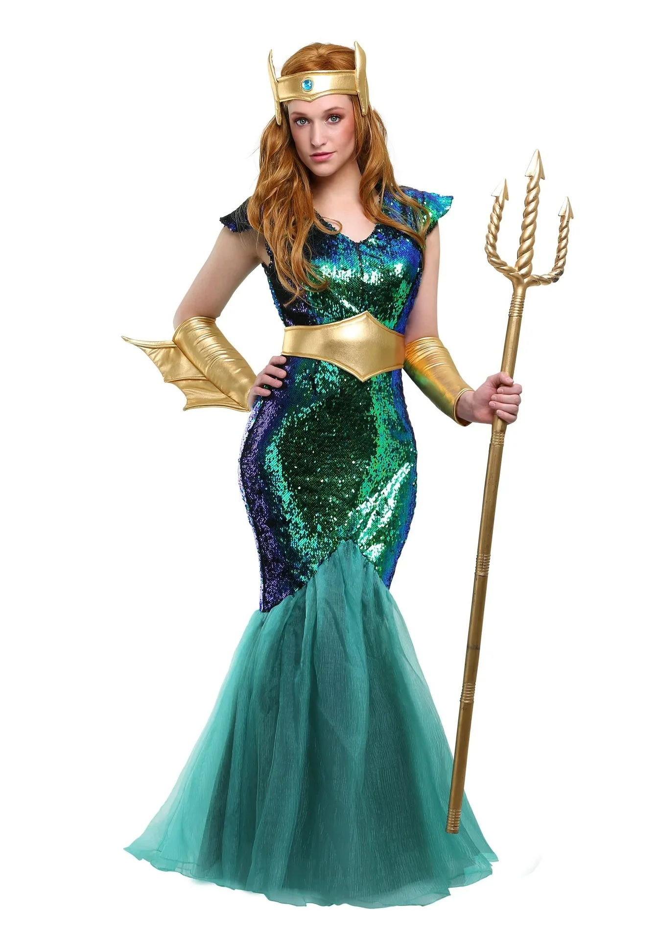 Disfraz de sirena de mar para hombre y mujer, traje de Poseidón para adultos, Egipto, Faraón Egipcio, príncipe y Rey, disfraz de fantasía